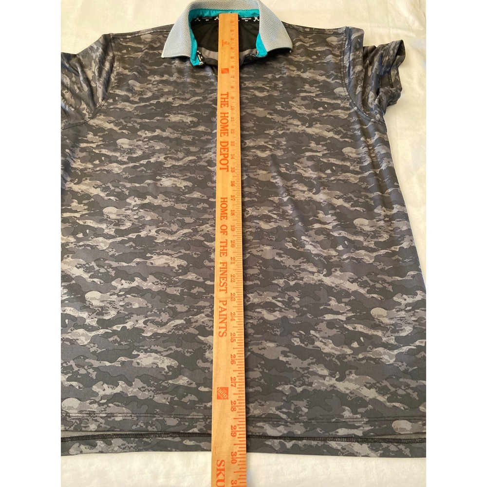 Kenneth Cole Golf Polo Shirt Mens‎ Medium Gray Camo Short Sleeve - Picture 10 of 12